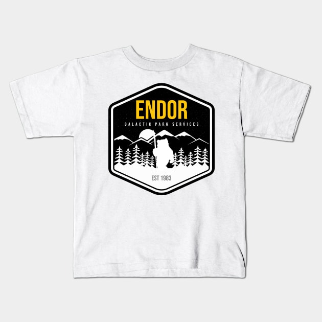 Endor Galactic Park Services Kids T-Shirt by LeesaMay